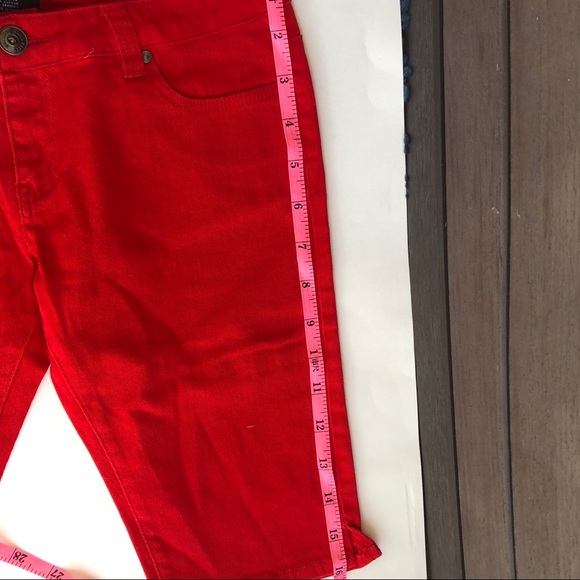 New Miss Kitty couture Red Capri Jeans Size 11 - Picture 8 of 11